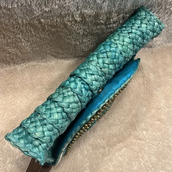 SUN N SAND “Turk Bleu Beauty” Straw Bag - Picture 7 of 15